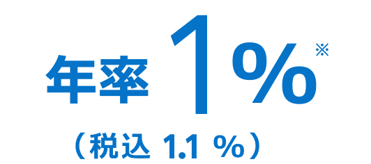 年率1％※（税込1.1％）
